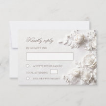 3D Weiße Rosen Wildblumen Hochzeit