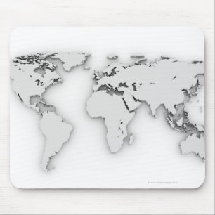 3D Weltkarte, computererzeugtes Bild Mousepad