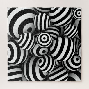 3D White Balls Black Lines