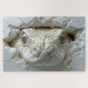 3D White King Cobra Snake Jigsaw Puzzle