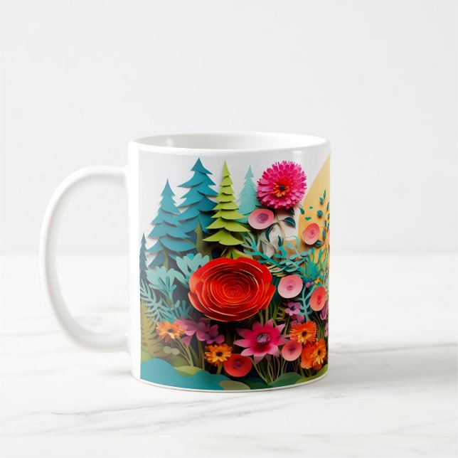3D Wild Blume Design Kaffeetasse (Links)