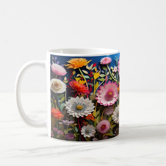 3D Wild Blume Design Kaffeetasse (Links)