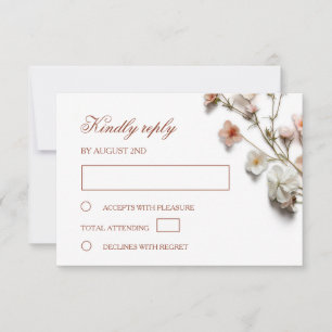 3D-Wildblumen-Hochzeit RSVP Karte