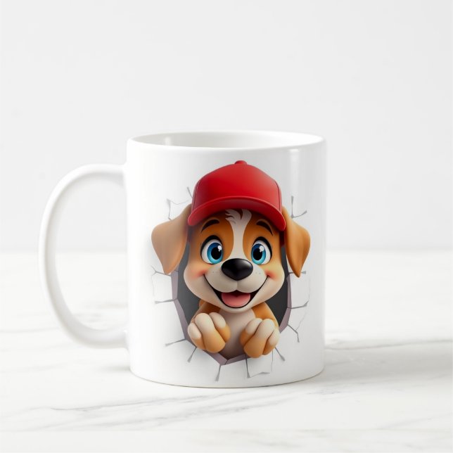 3D-Wrapper für niedliche Hunde Tasse (Links)