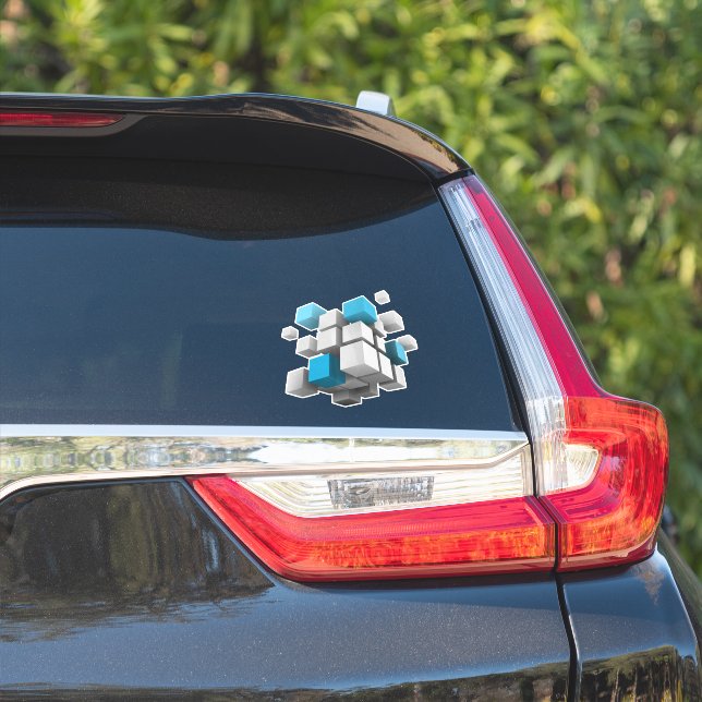 3D-Würfel von SlipperyJoe Aufkleber (Auto Seite)