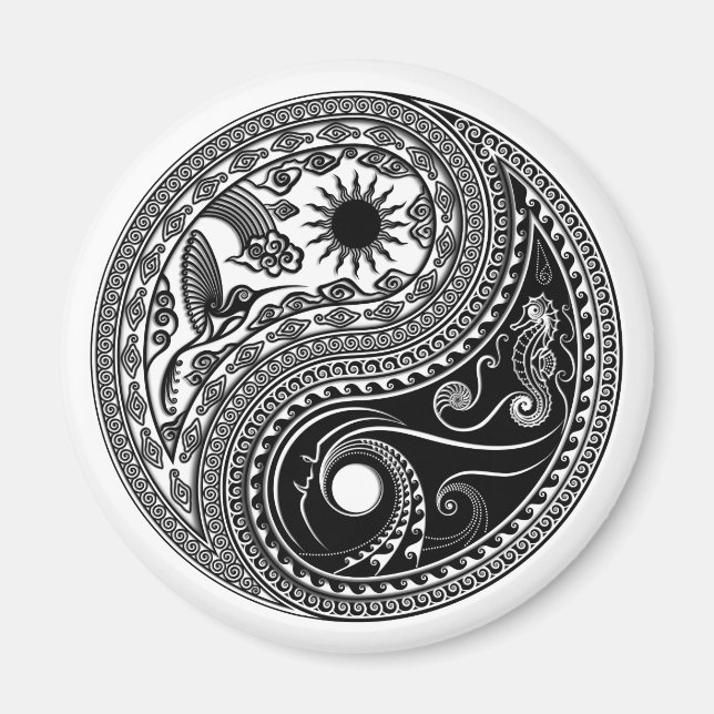 3D Yin & Yang Sun & Moon Sky & Sea - Magnet (Vorne)