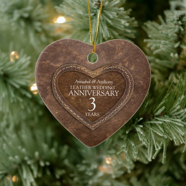 3e anniversaire du Mariage Ornement cardiaque en c (Arbre)