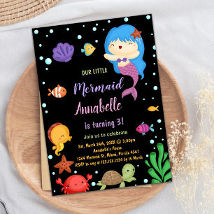 3e Invitations de sirène de l'héritier Petit Bleu