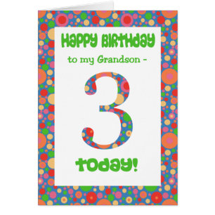 3ème Carte d'anniversaire pour le petit-fils,