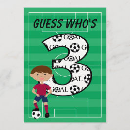 3ème Invitation rouge et bleue d'anniversaire du