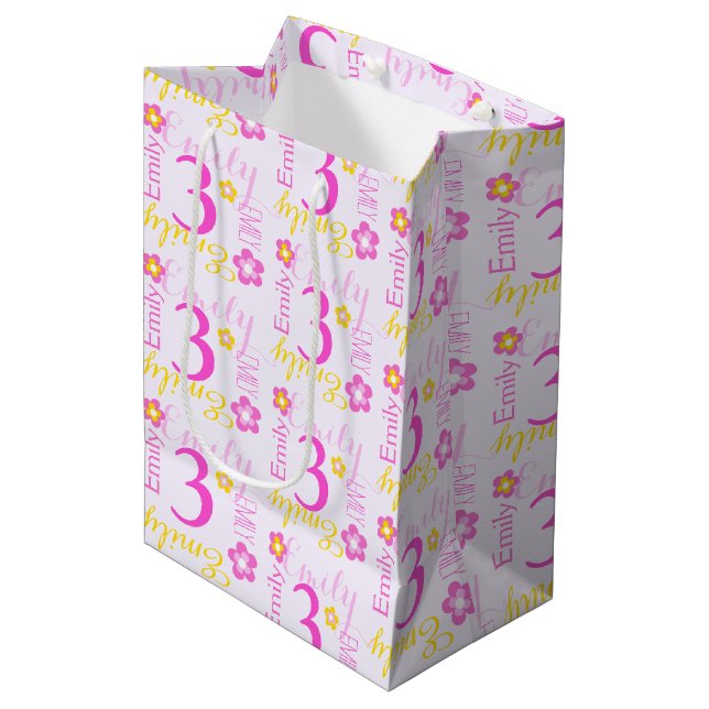3ème Sac nommé fait sur commande jaune rose de (Devant Angle)