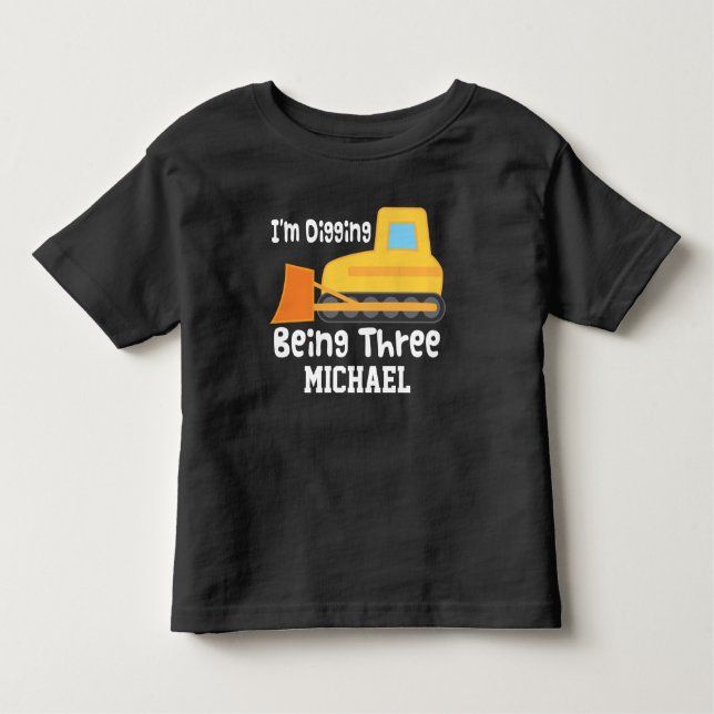 3ème T-shirt de camion de construction de bouteur (Devant)