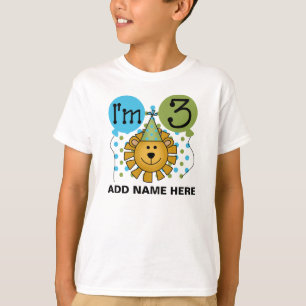 3ème T-shirt personnalisé d'anniversaire de lion