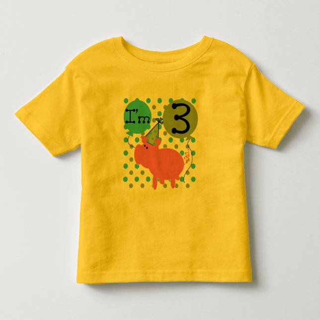 3èmes T-shirts et cadeaux d'anniversaire de porc (Devant)