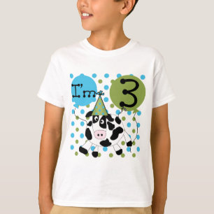 3èmes T-shirts et cadeaux d'anniversaire de vache