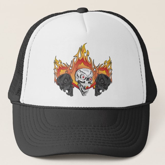 3Flammenskulptur Truckerkappe (Vorderseite)