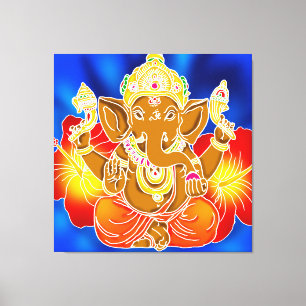 3FT x 3FT GANESH WALL GRAPHIC Batik Canvas Print Leinwanddruck