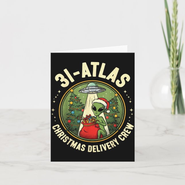 3i_atlas Christmas Delivery Crew Alien Santa Space Karte (Vorderseite)