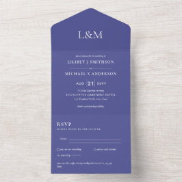 3in1 Lila Violettext nur Hochzeitsempfang UAWG All In One Einladung
