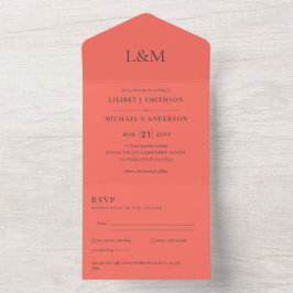 3in1 Pachy Coral Text nur Hochzeit Einladung UAWG