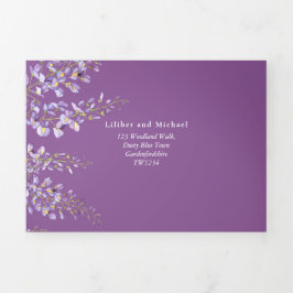 3in1 Wisteria Floral Violet Mariage Invitation RSV