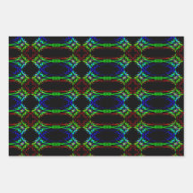 3pc Psychedelic Star Wrapping Paper