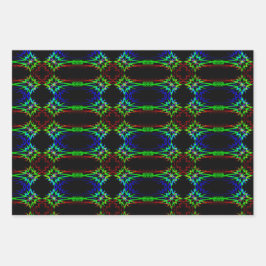 3pc Psychedelic Star Wrapping Paper Geschenkpapier Set