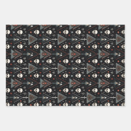 3pc. Skull-Wrapping Geschenkpapier Set