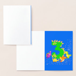 3rd Birthday. Dinosaur Design. My third birthday. Folienkarte