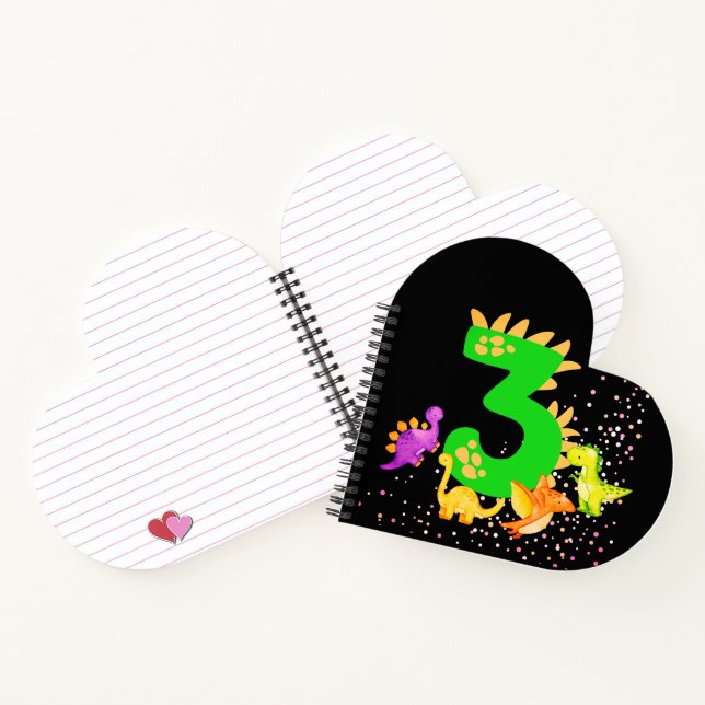 3rd Birthday. Dinosaur Design. My third birthday.  Notizbuch (Innenseite)
