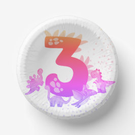 3rd Birthday. Dinosaur Design. My third birthday. Pappteller