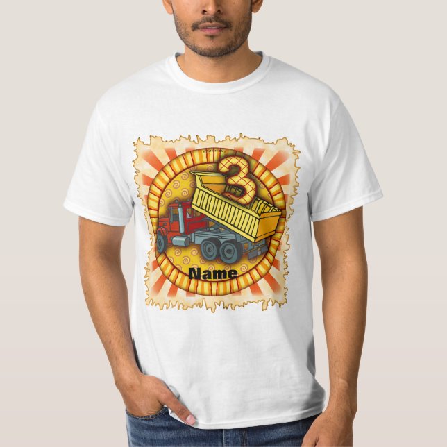 3rd Birthday Dump Truck T-Shirt (Vorderseite)