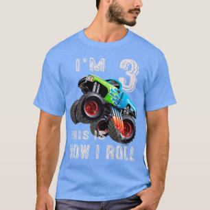 3rd Birthday Ohrts I'm 3 This Is How I Roll Monste T-Shirt