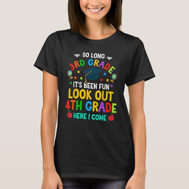 3rd Grade 4th Here I Come First Day Back To School T-Shirt (Vorderseite)