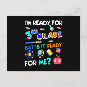 3rd Grade Back to School Third Grade 1st Day of Ankündigungspostkarte