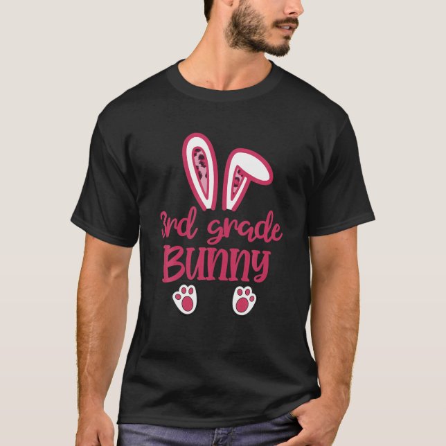 3Rd Grade Bunny Cute Rabbit Face Easter Day Studen T-Shirt (Vorderseite)