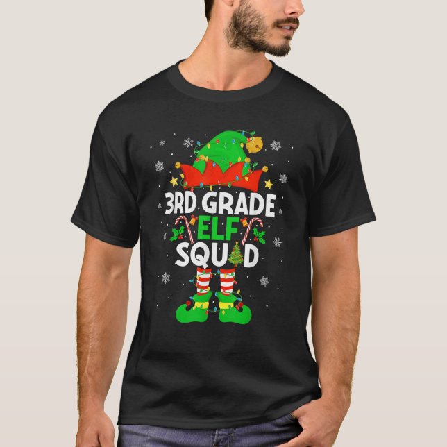 3rd Grade Elf Squad Christmas Third Grade Christma T-Shirt (Vorderseite)