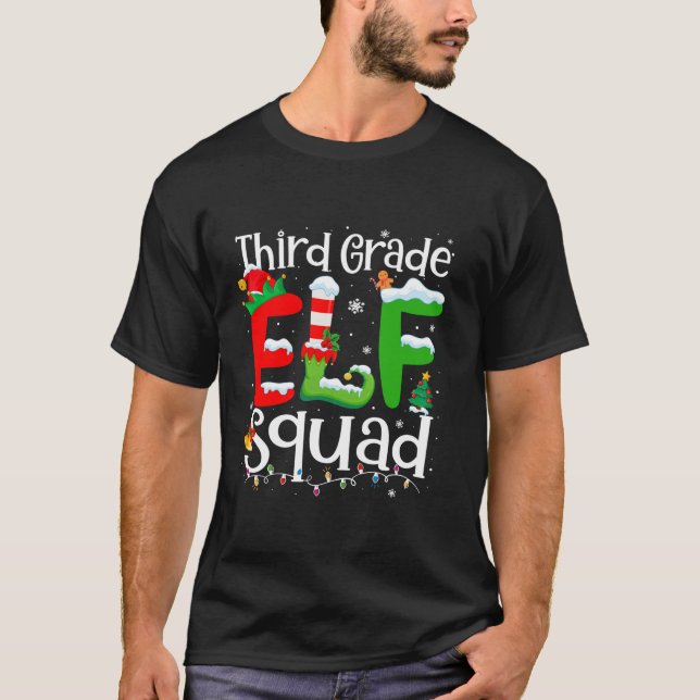 3rd Grade Elf Squad Xmas Funny Christmas Third Gra T-Shirt (Vorderseite)