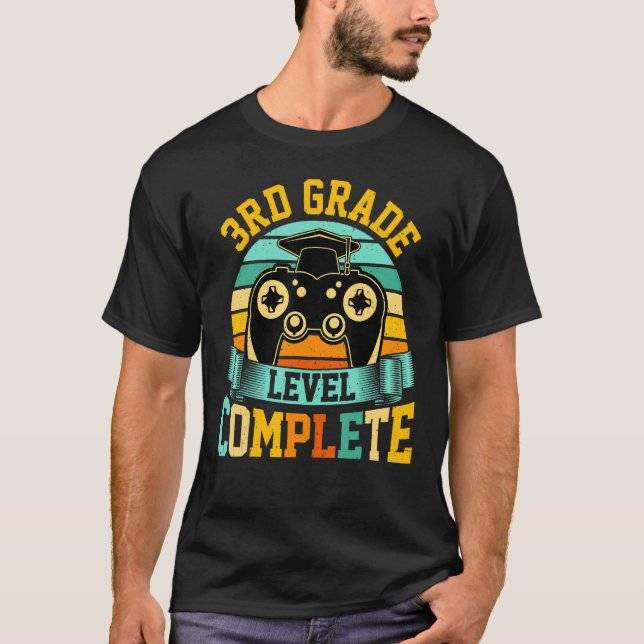 3rd Grade Level Complete  Video Gaming Gamer Gradu T-Shirt (Vorderseite)