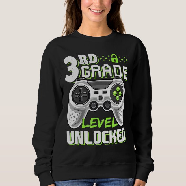 3rd Grade Level Unlocked Video Game Back To School Sweatshirt (Vorderseite)
