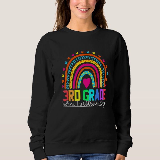 3rd grade rainbow leopard teacher team third grade sweatshirt (Vorderseite)