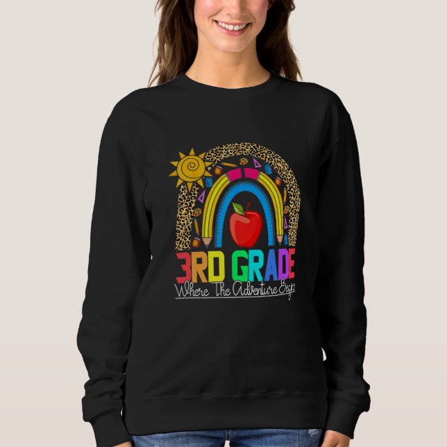 3rd grade rainbow leopard teacher team third grade sweatshirt (Vorderseite)