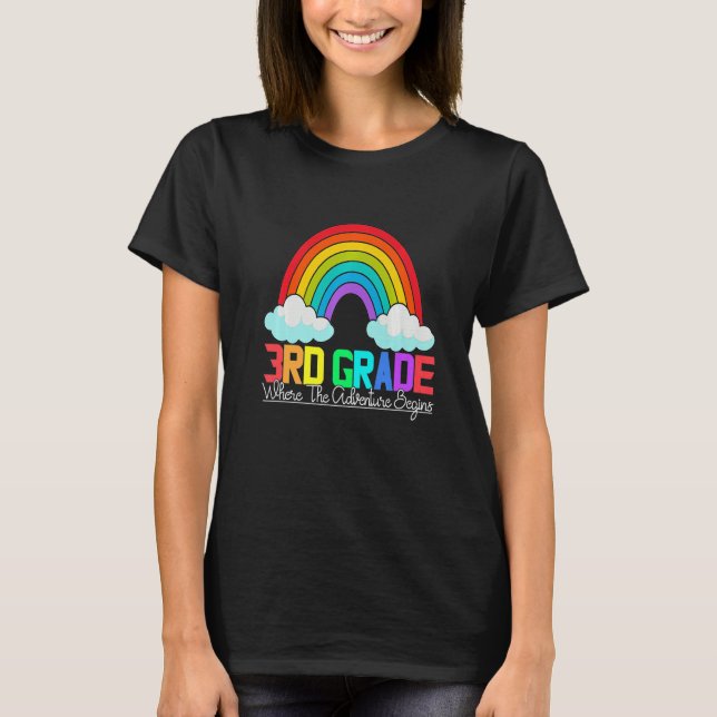 3rd grade rainbow leopard teacher team third grade T-Shirt (Vorderseite)