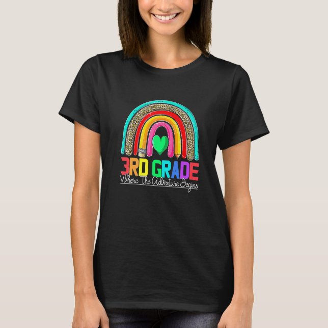 3rd grade rainbow leopard teacher team third grade T-Shirt (Vorderseite)