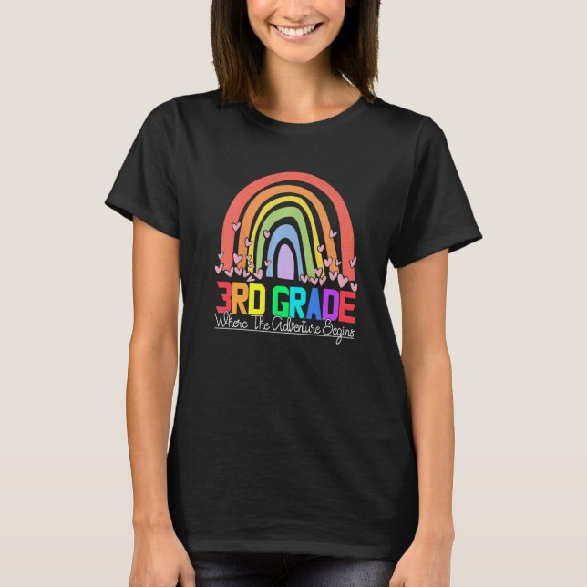 3rd grade rainbow leopard teacher team third grade T-Shirt (Vorderseite)