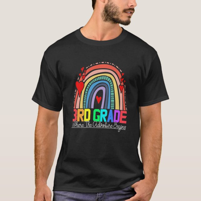 3rd grade rainbow leopard teacher team third grade T-Shirt (Vorderseite)