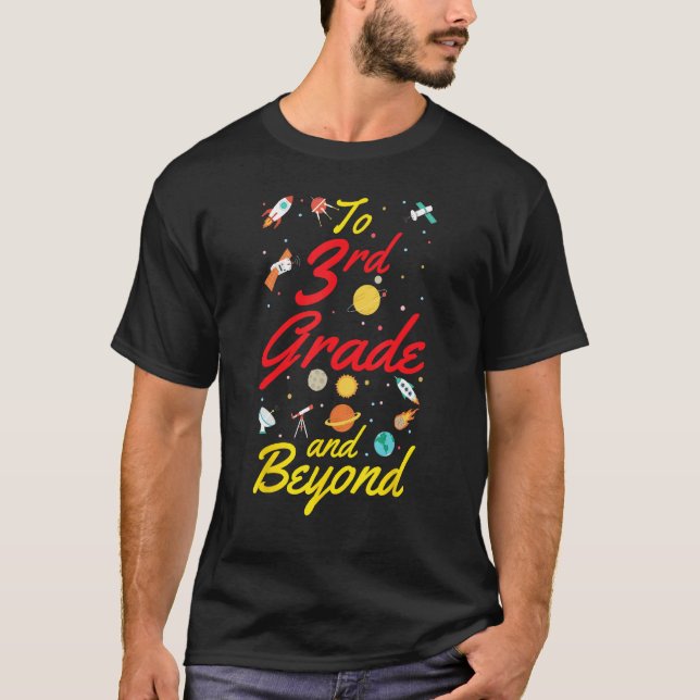 3rd Grade Space Third Grade Teacher Student Back t T-Shirt (Vorderseite)
