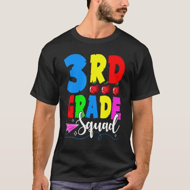 3rd Grade Squad Back To School First Day of School T-Shirt (Vorderseite)