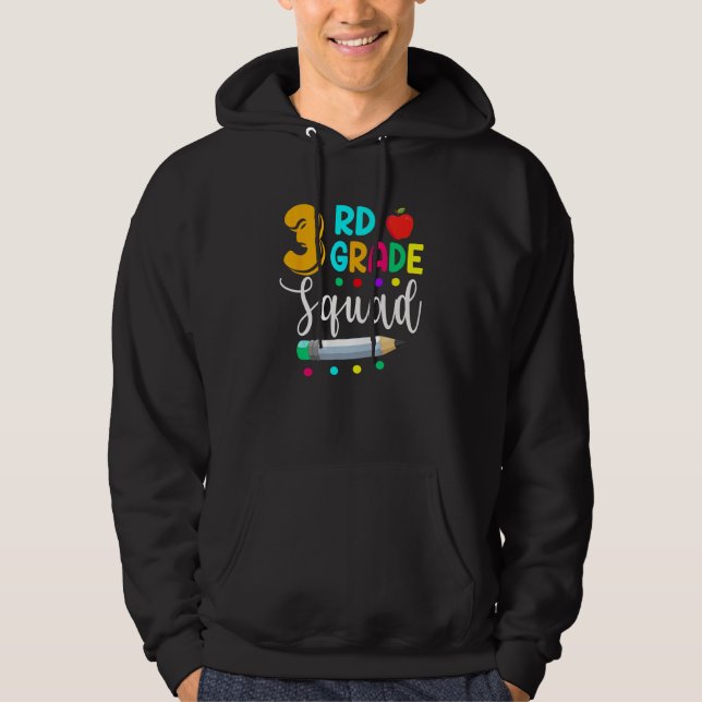 3rd Grade Squad  Teacher Student Team Back To Scho Hoodie (Vorderseite)