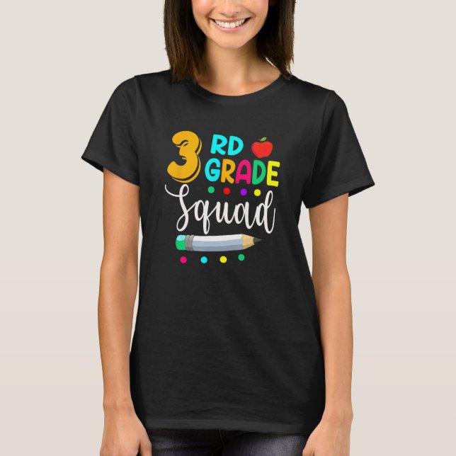 3rd Grade Squad  Teacher Student Team Back To Scho T-Shirt (Vorderseite)